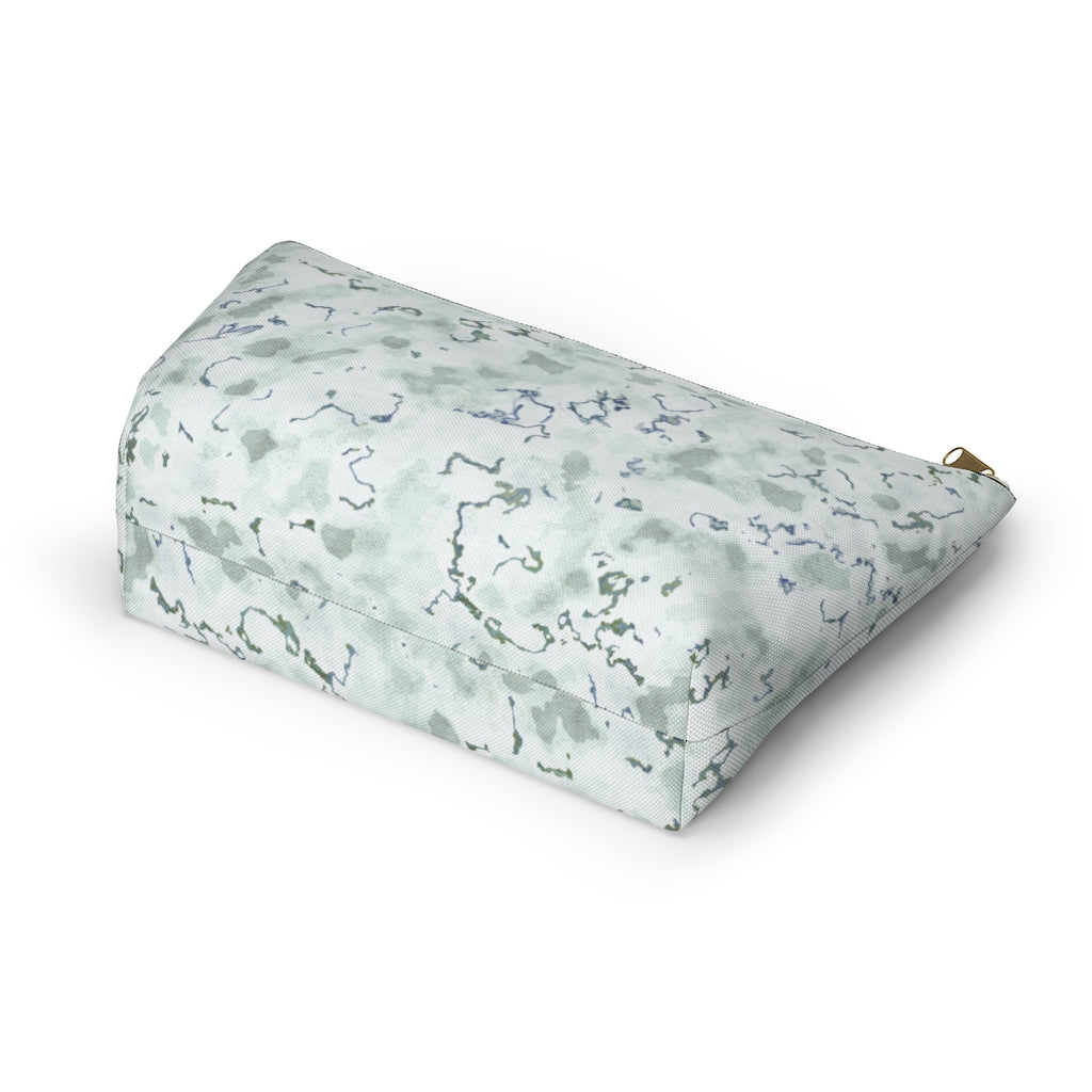 Carrara Marble Accessory Pouch w T-bottom in Blue