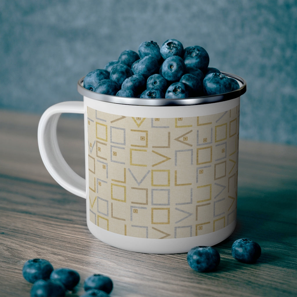 Encode Code Enamel Mug in Yellow