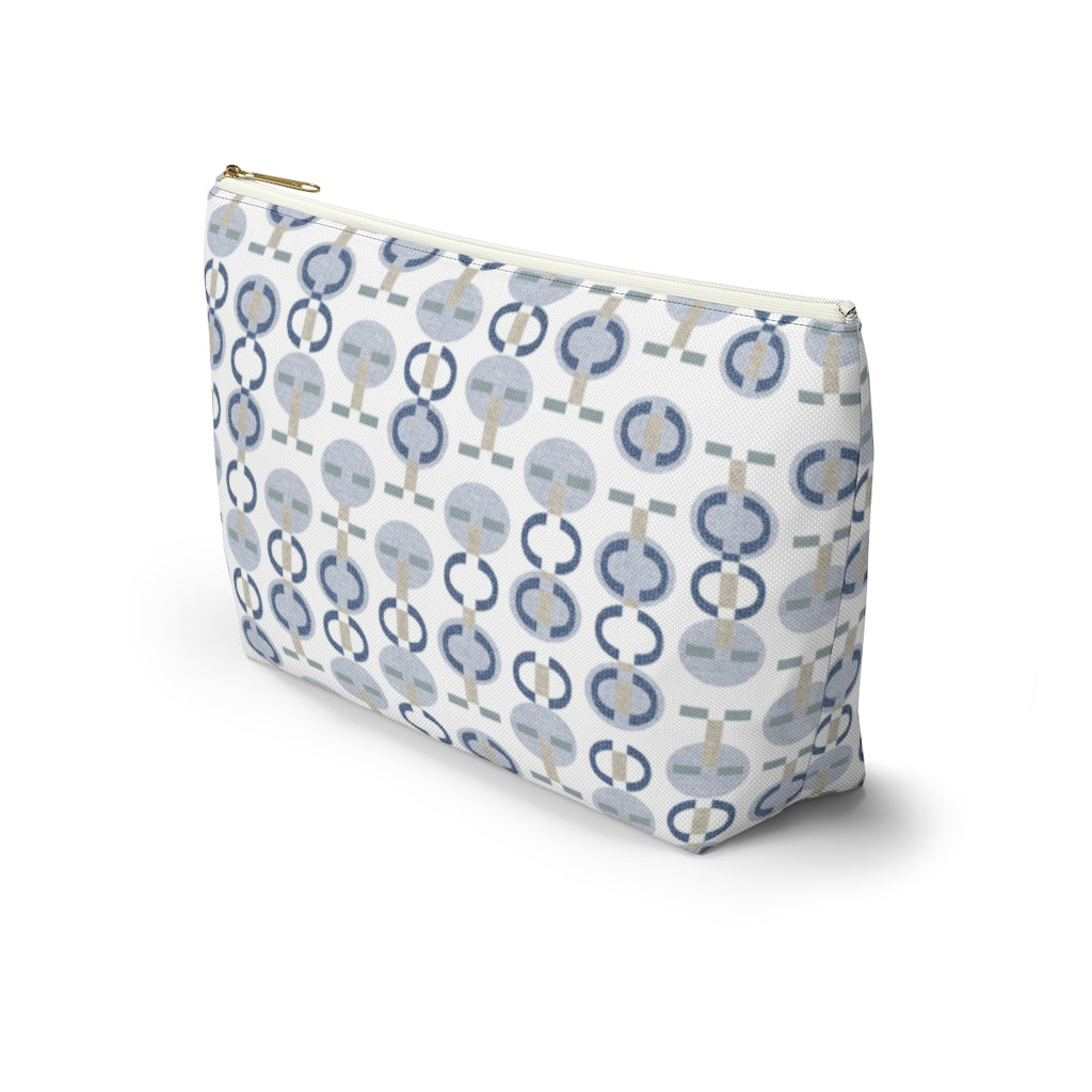 Telegraph Code Accessory Pouch w T-bottom in Blue