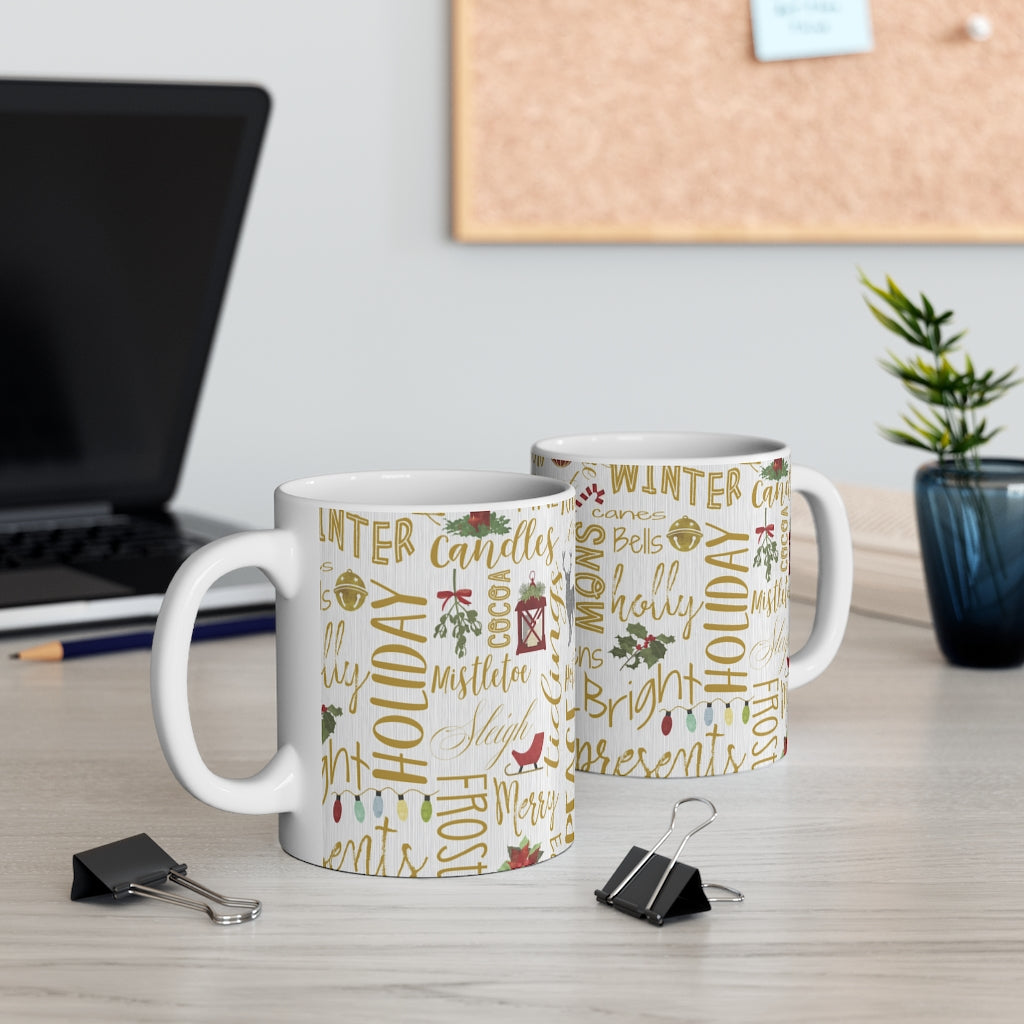 Holiday Cheer Mug in Gold