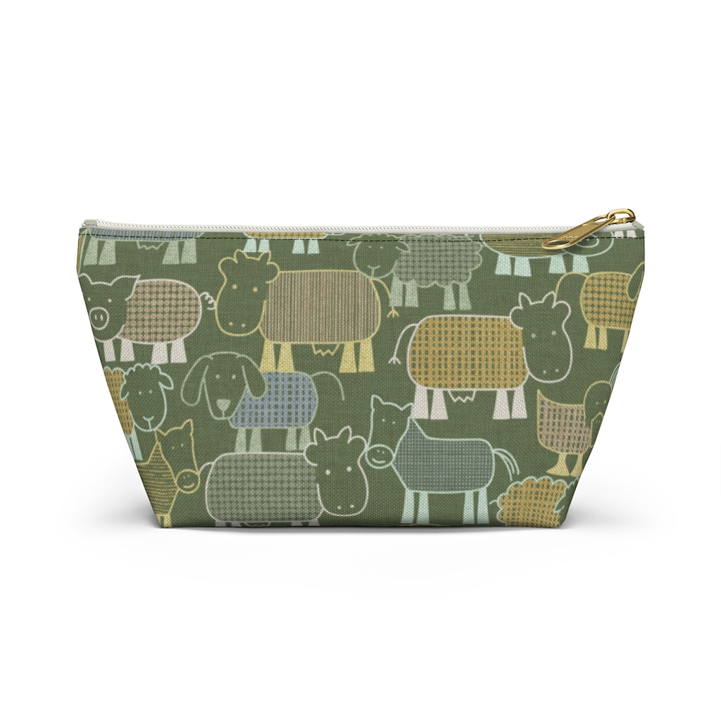 Animal Farm Accessory Pouch w T-bottom in Green
