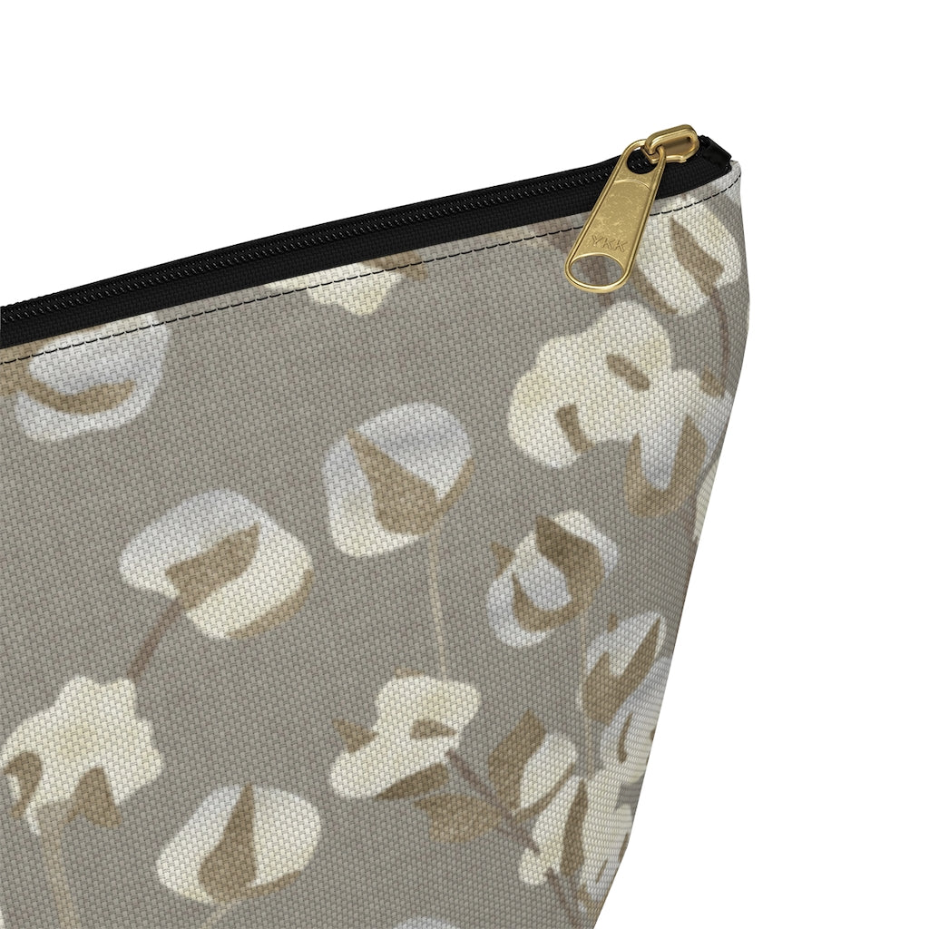 Cotton Branch Accessory Pouch w T-bottom in Brown