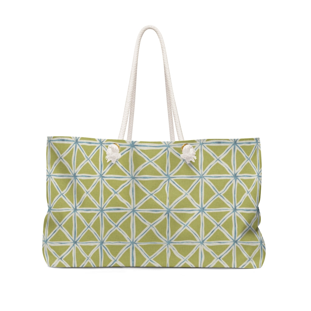 Tie Dye Folds Weekender Bag in Green