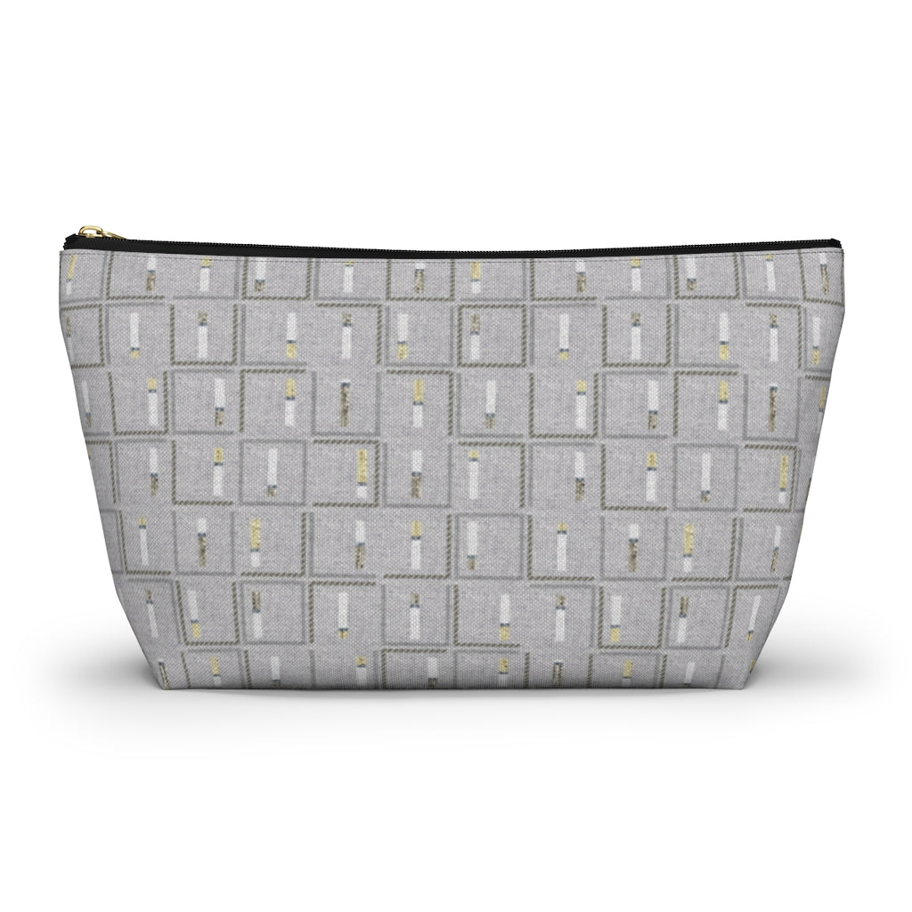Pencil to Paper Accessory Pouch w T-bottom in Gray