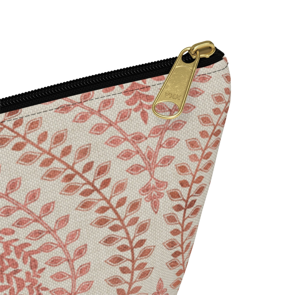 Mumbai Lace Accessory Pouch w T-bottom in Pink