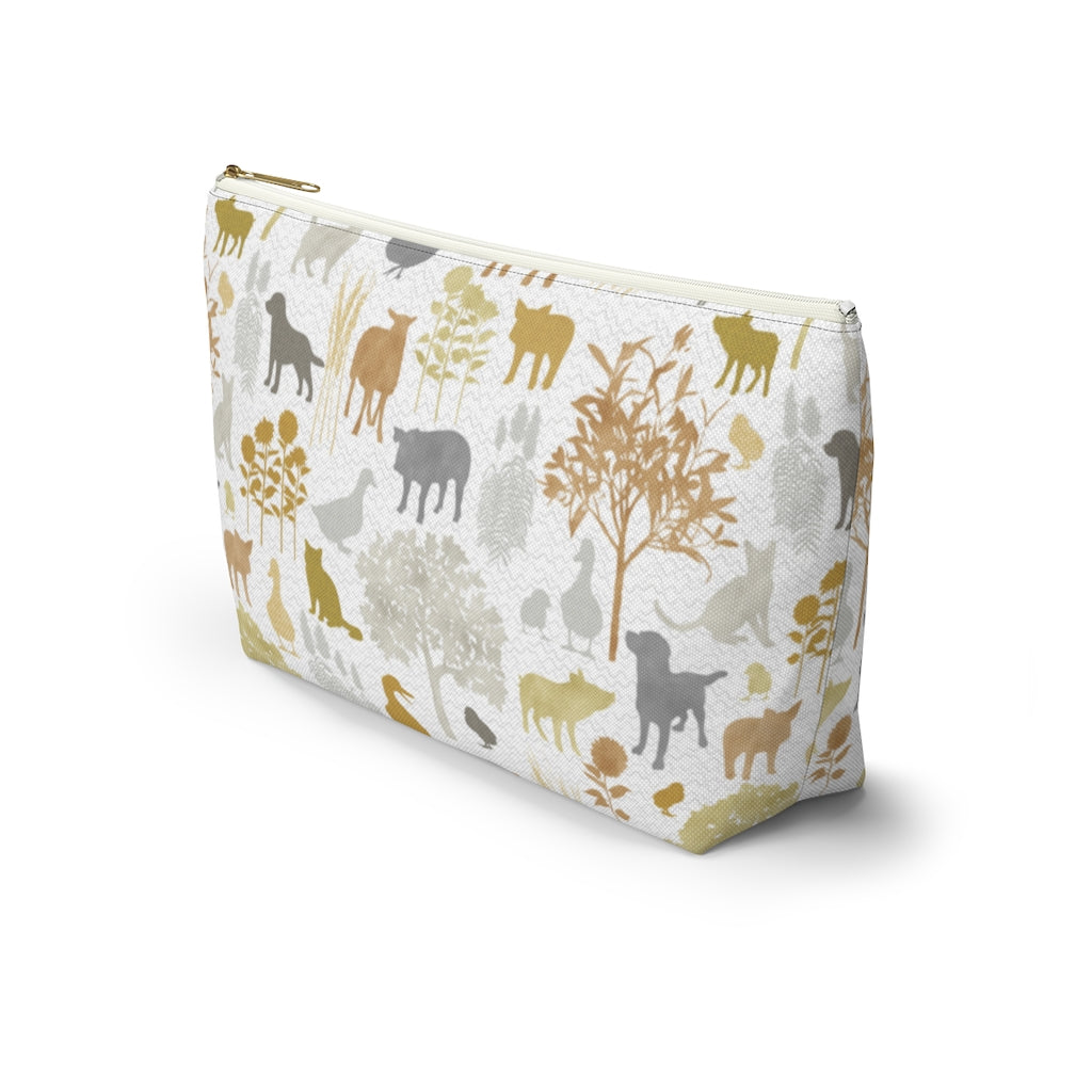 On the Farm Accessory Pouch w T-bottom in Gold