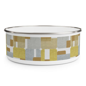 Woven Rectangle Triangle Enamel Bowl in Gold