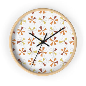 Mini Pinwheels Wall Clock in Orange