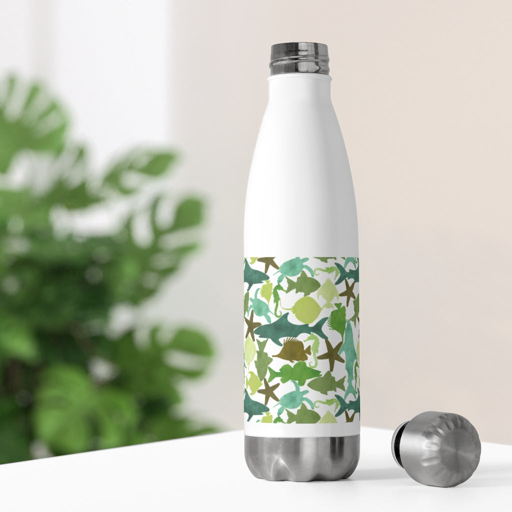 Watercolor Sea Life 20oz Insulated Bottle in Teal