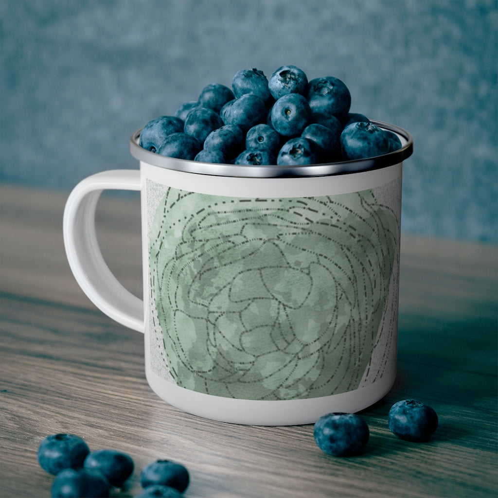 Decipher Code Enamel Mug in Aqua