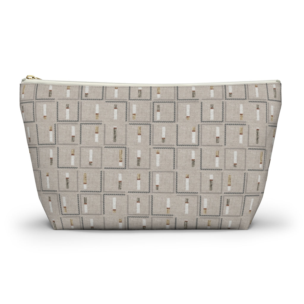Pencil to Paper Accessory Pouch w T-bottom in Taupe
