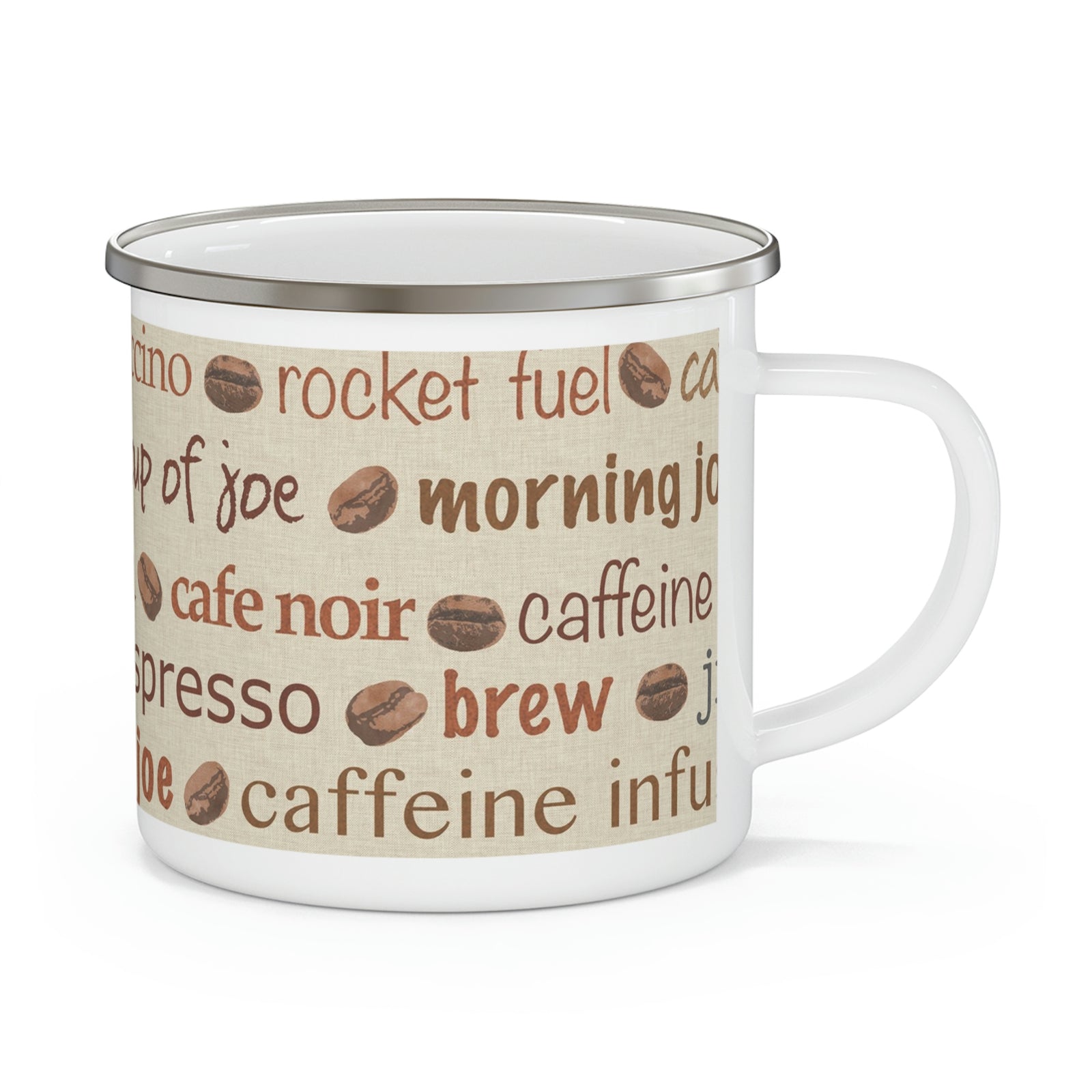 Cup of Joe Enamel Mug in Tan