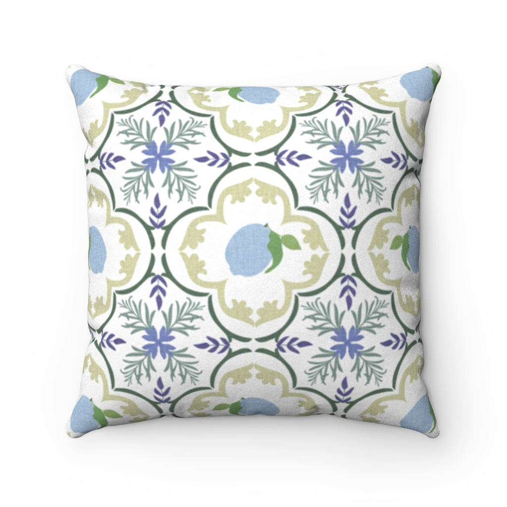 Freshly Squeezed Square Throw Pillow in Green