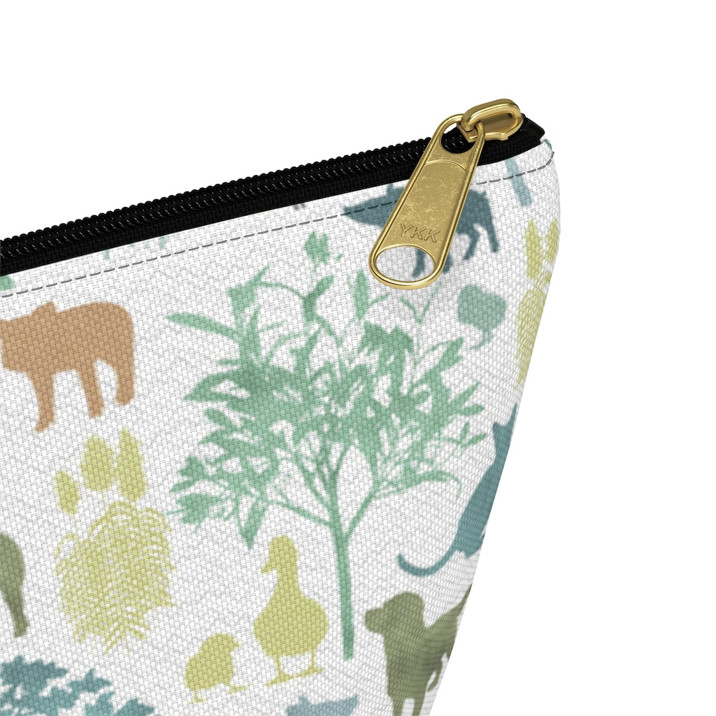 On the Farm Accessory Pouch w T-bottom in Aqua