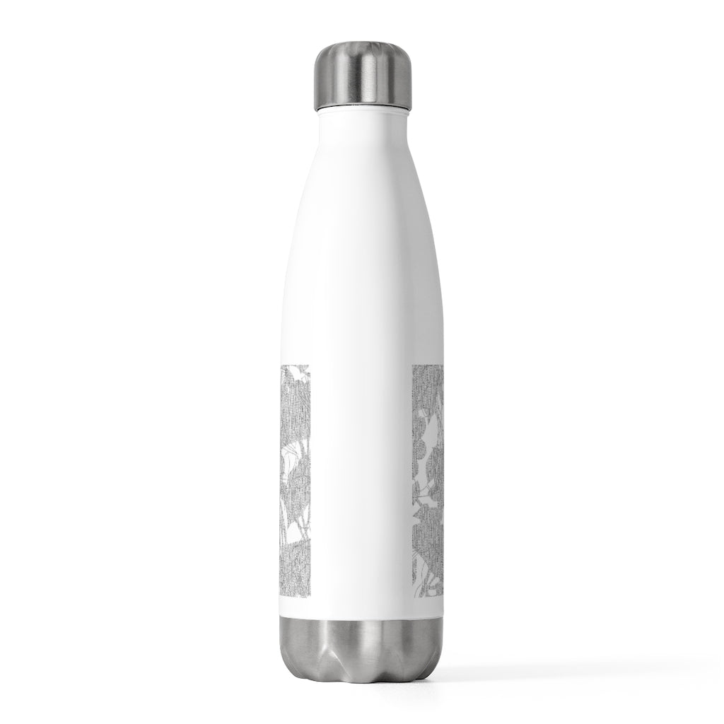 Modern Floral Overlay 20oz Insulated Bottle in Light Gray