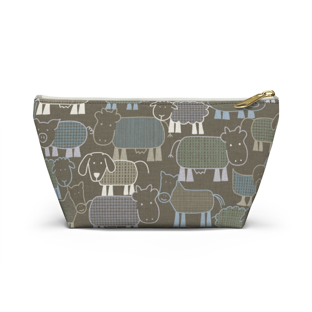 Animal Farm Accessory Pouch w T-bottom in Brown