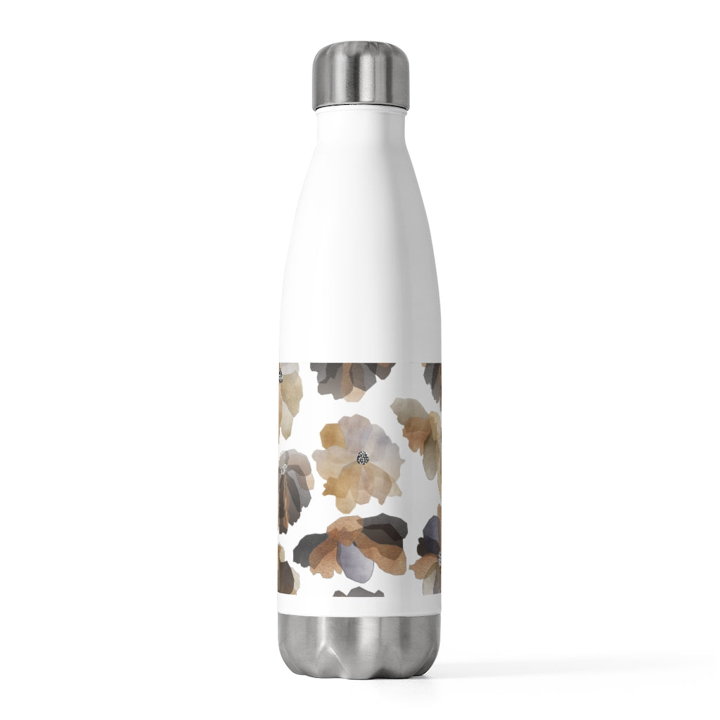 Watercolor Floral 20oz Insulated Bottle in Brown