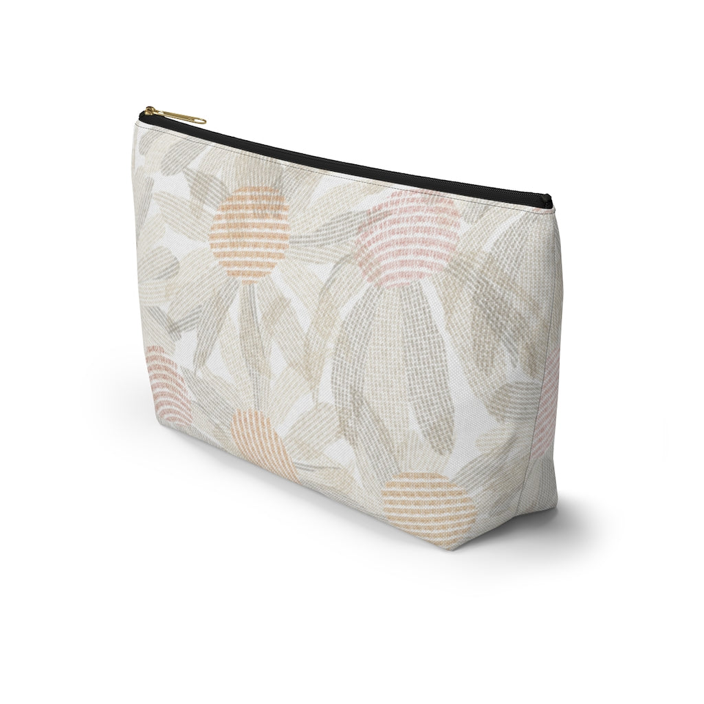 Daisy Chain Code Accessory Pouch w T-bottom in Brown