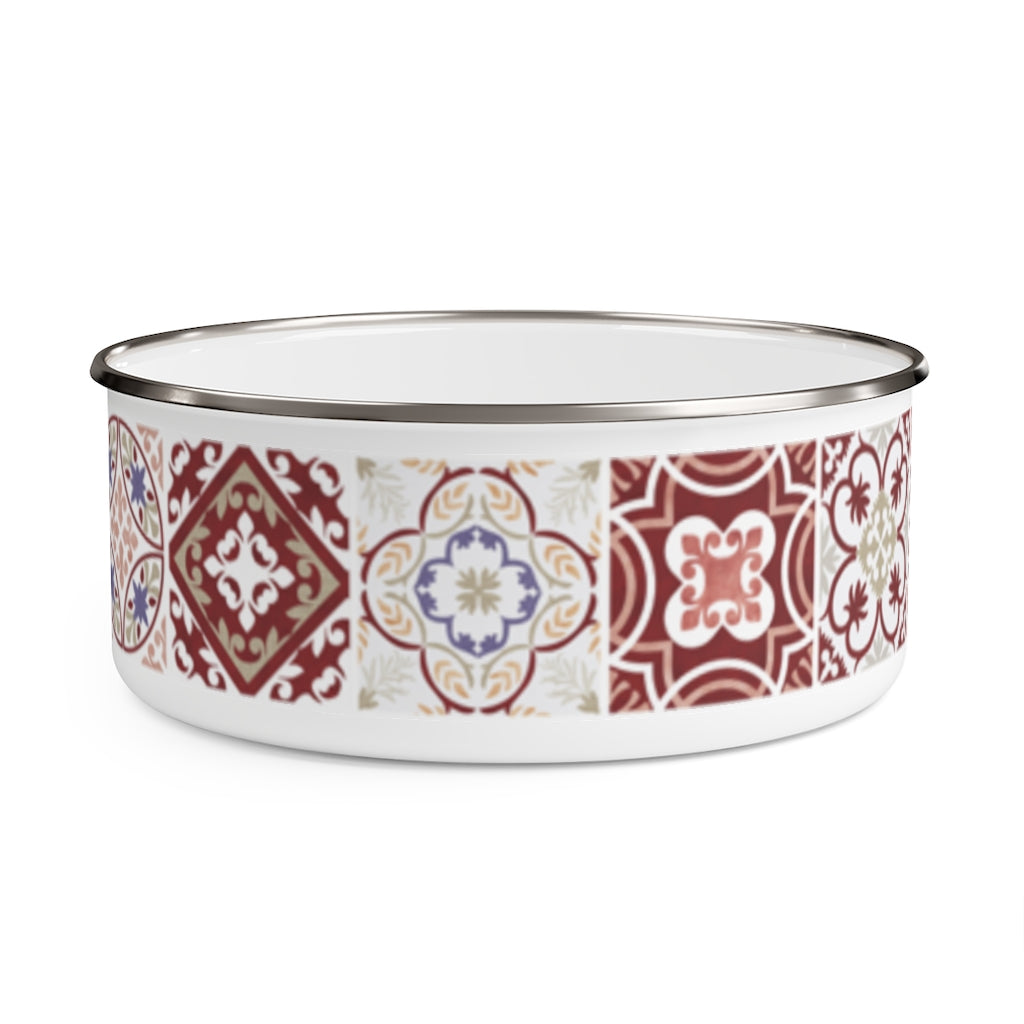 Seville Square Enamel Bowl in Red