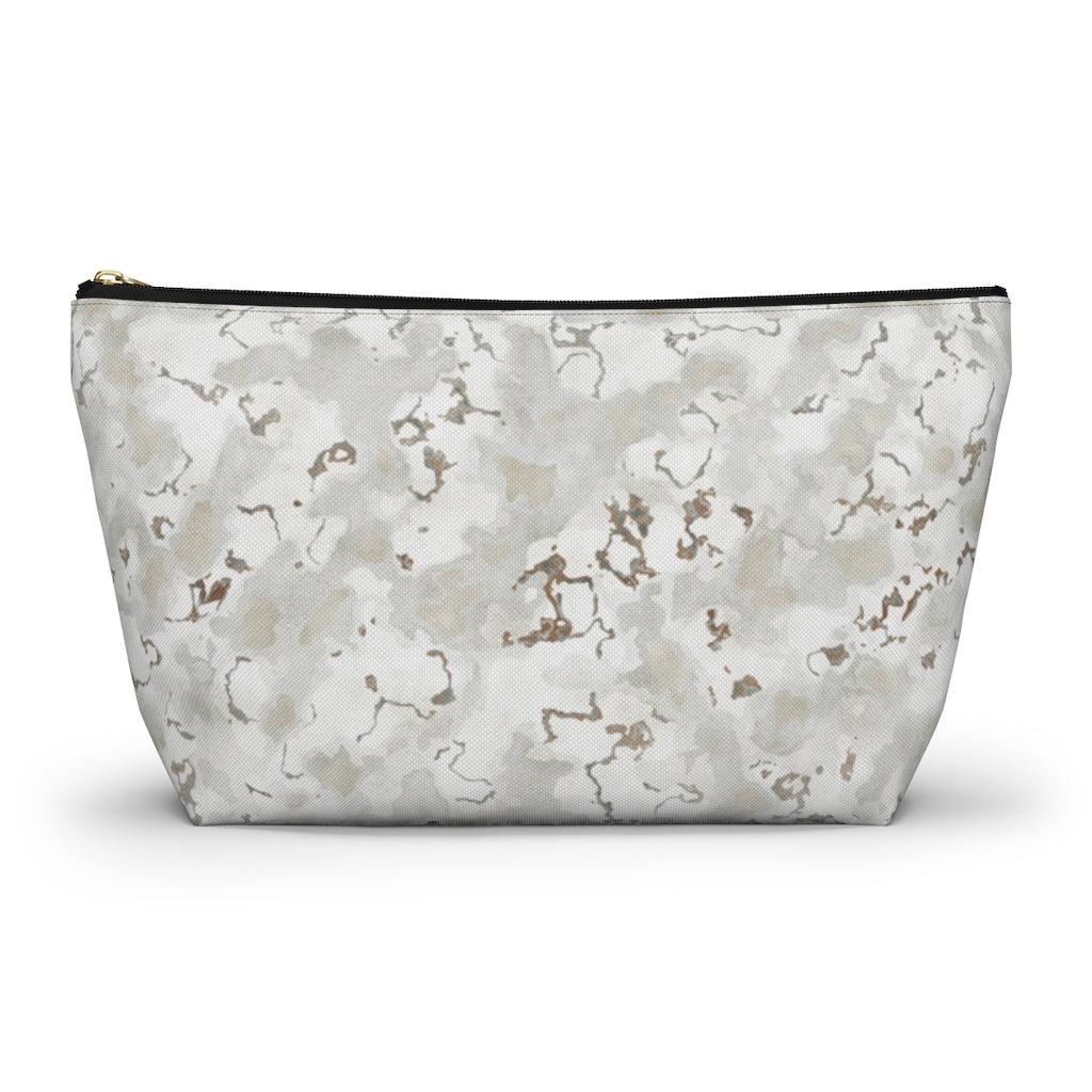 Carrara Marble Accessory Pouch w T-bottom in Brown