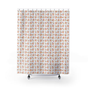 Mini Pinwheels Shower Curtain in Orange