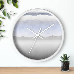 Watercolor Mountains Wall Clock in Blue