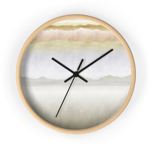 Watercolor Mountains Wall Clock in Brown