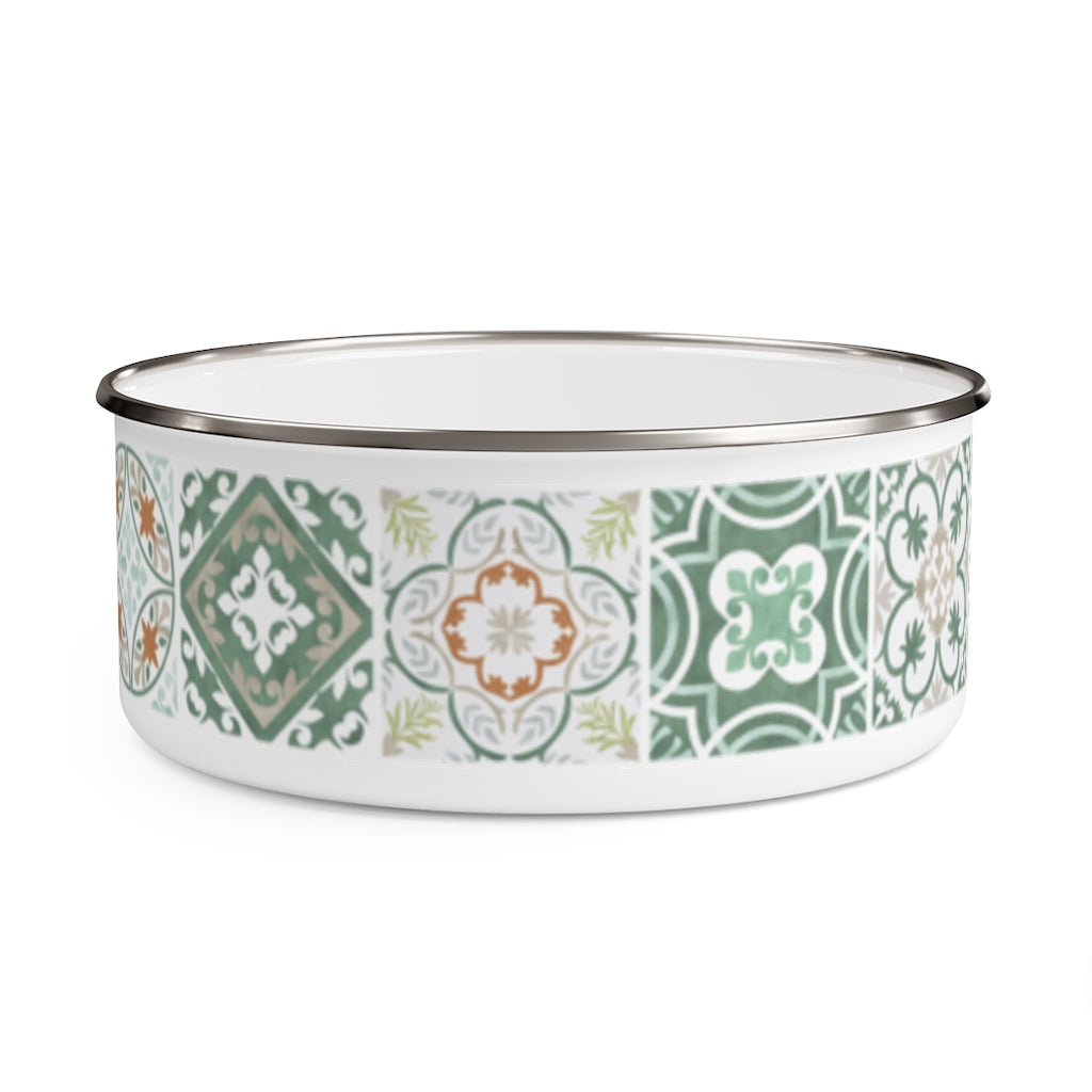 Seville Square Enamel Bowl in Green