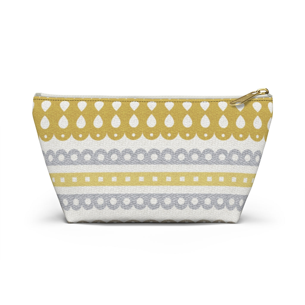 Ribbon Candy Accessory Pouch w T-bottom in Yellow