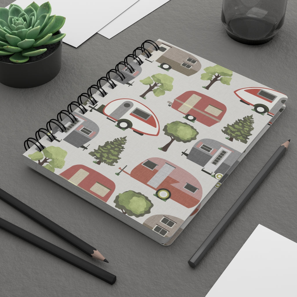 Teardrop Campers Spiral Bound Journal in Pink