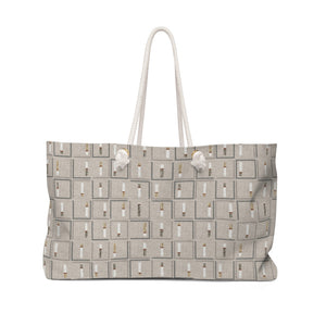 Pencil to Paper Code Weekender Bag in Taupe