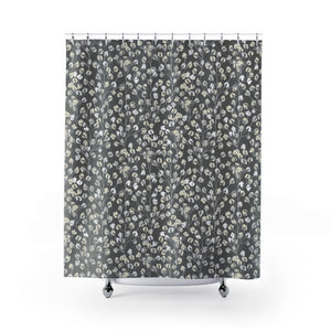 Cotton Branch Shower Curtain in Gray