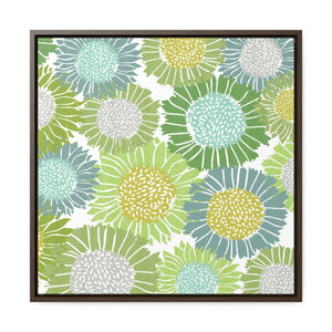Sunflowers Framed Gallery Wrap Canvas in Green