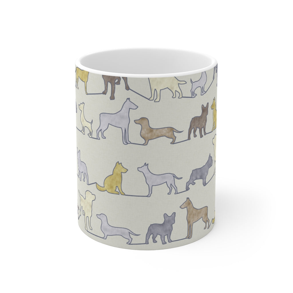 Dogs Mug in Yellow