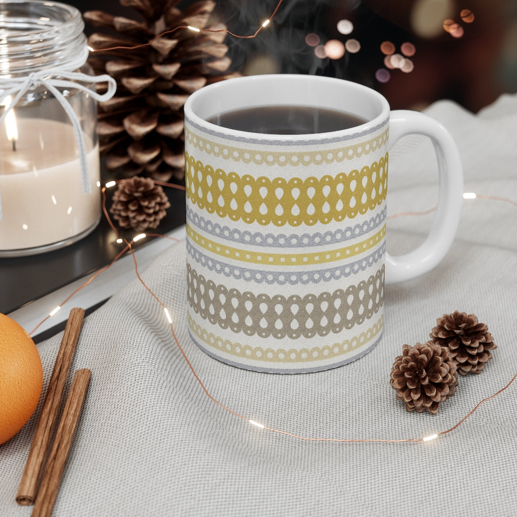Ribbon Candy Mug in Yellow