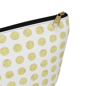 Textured Polka Dots Accessory Pouch w T-bottom in Yellow