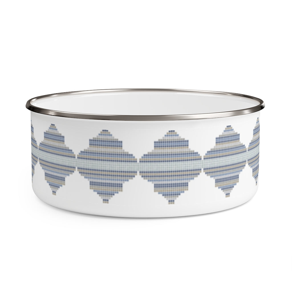 Mini Mosaic Ogee Enamel Bowl in Blue