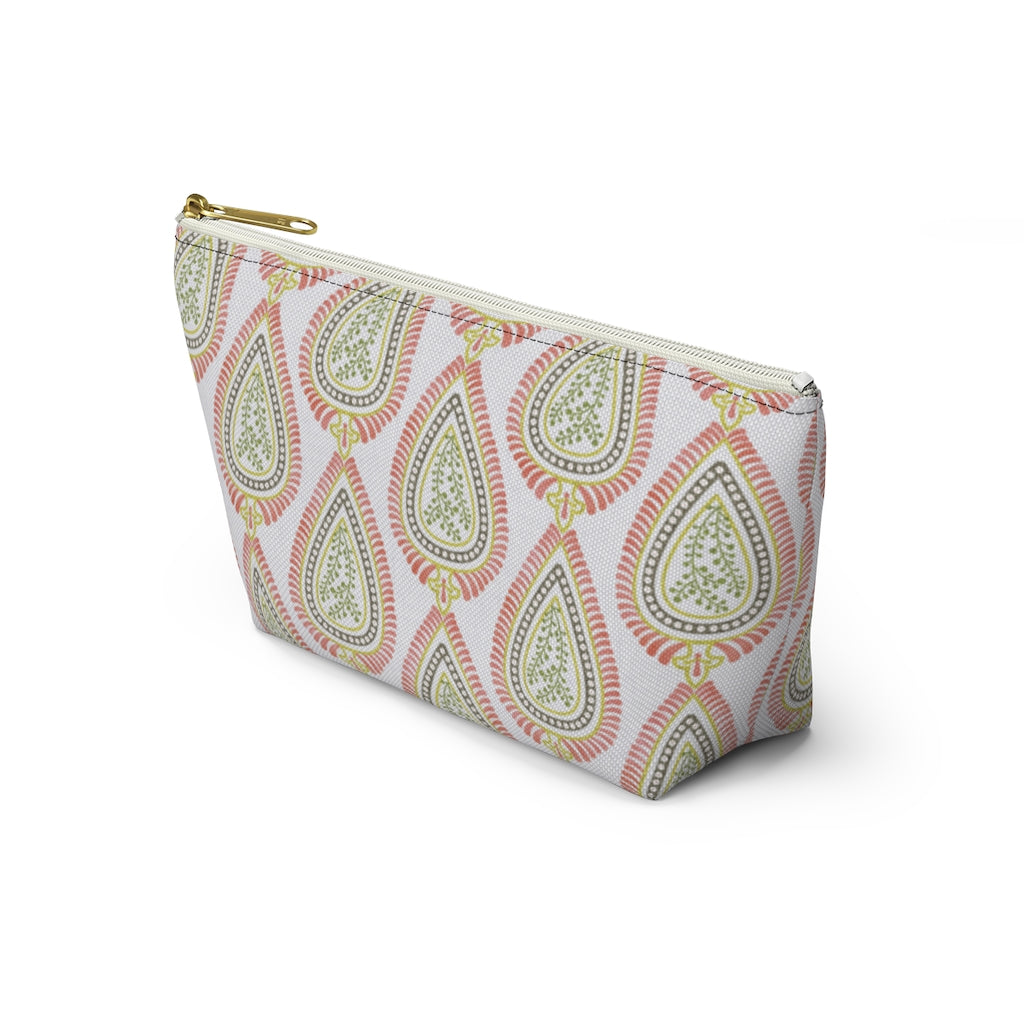 Teardrop Accessory Pouch w T-bottom in Coral