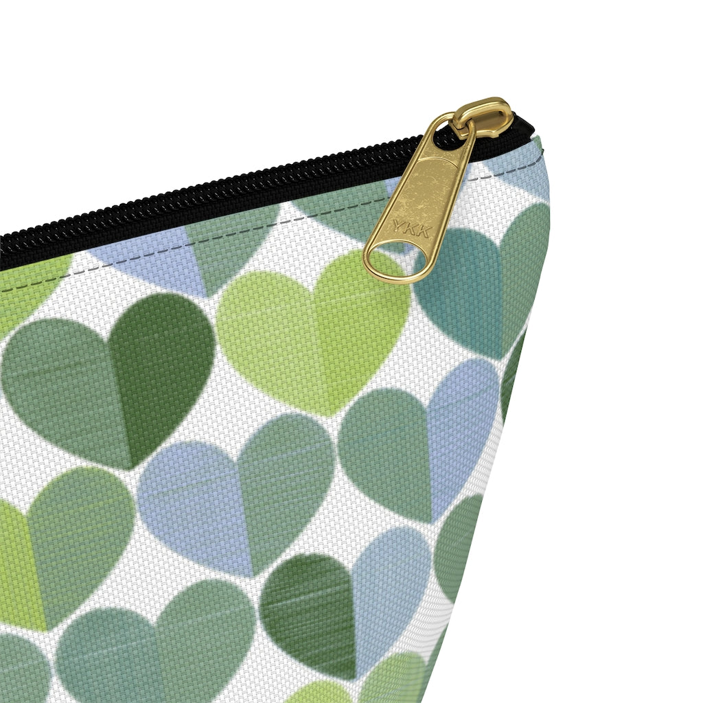 Love Accessory Pouch w T-bottom in Green