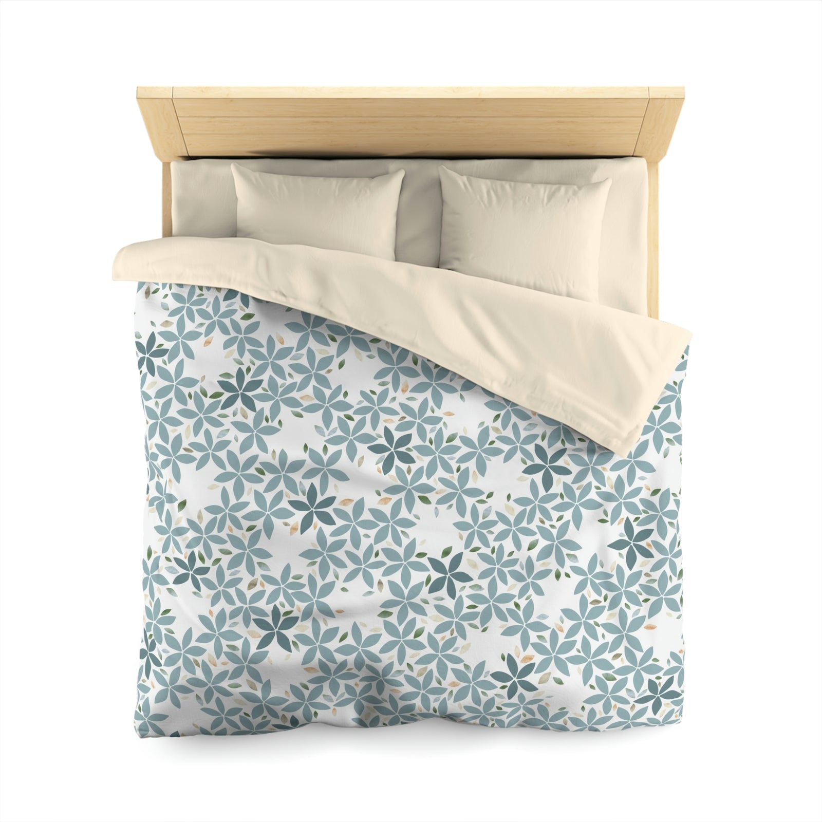 Snowbell Microfiber Duvet Cover in Aqua