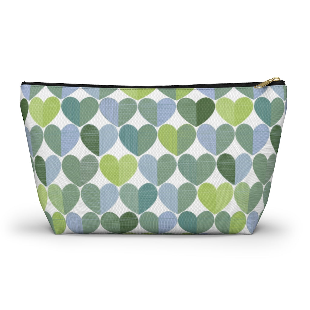 Love Accessory Pouch w T-bottom in Green