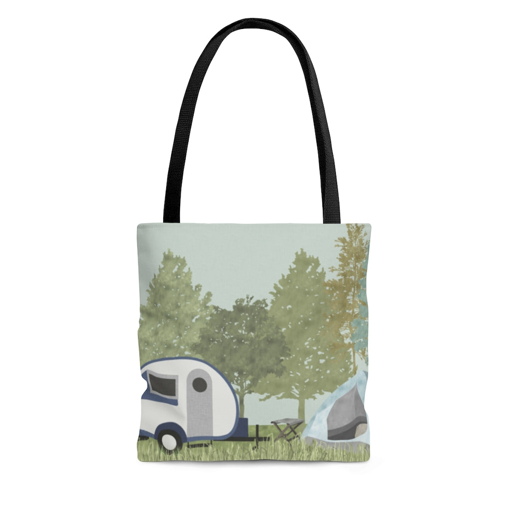 Camping Tote Bag in Blue