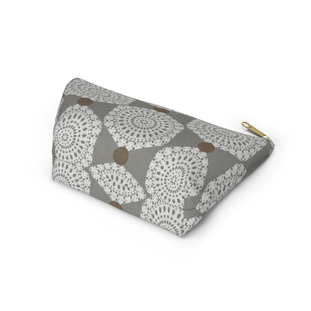 Lace Hexagon Accessory Pouch w T-bottom in Gray