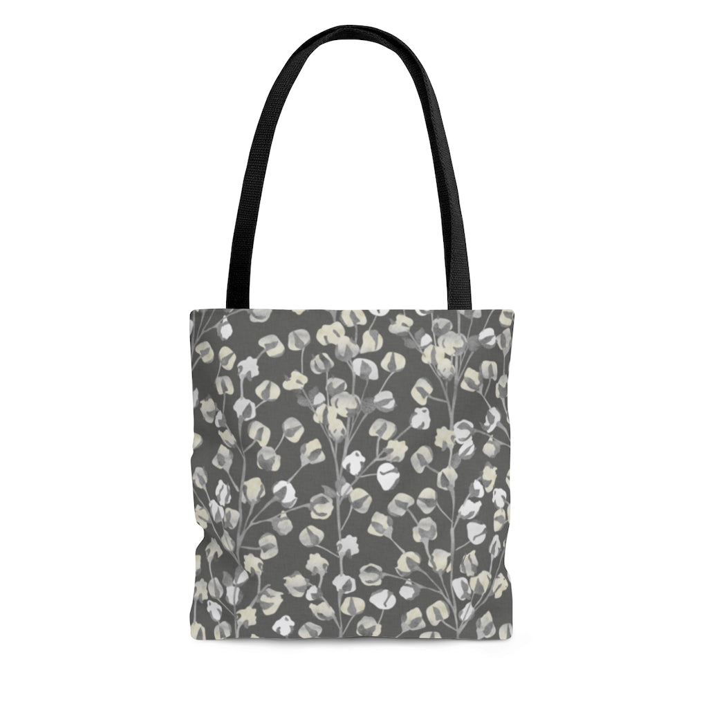 Cotton Branch Tote Bag in Gray