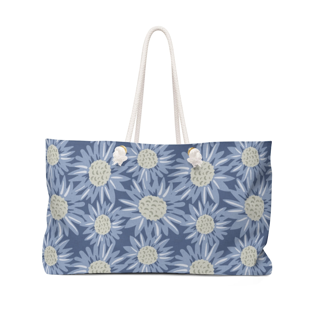 Floral Sunflower Weekender Bag in Blue