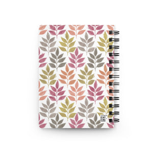 Watercolor Leaves Spiral Bound Journal in Coral