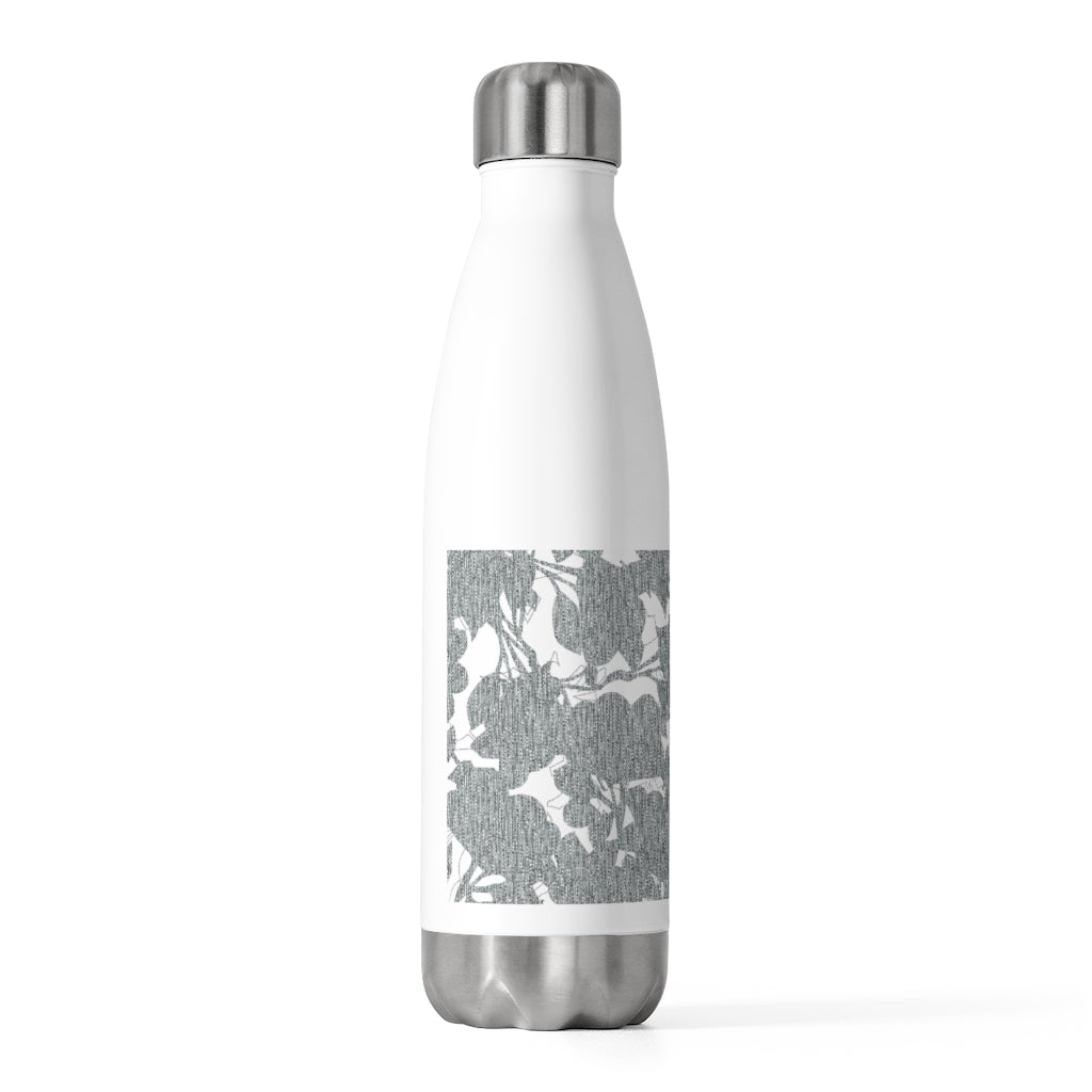 Modern Floral Overlay 20oz Insulated Bottle in Gray
