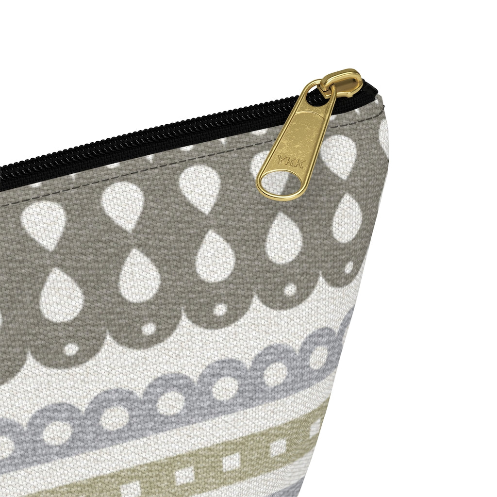 Ribbon Candy Accessory Pouch w T-bottom in Brown