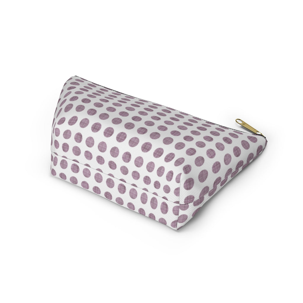 Textured Polka Dots Accessory Pouch w T-bottom in Purple