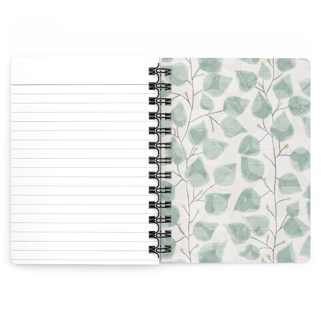 Budding Vine Spiral Bound Journal in Aqua